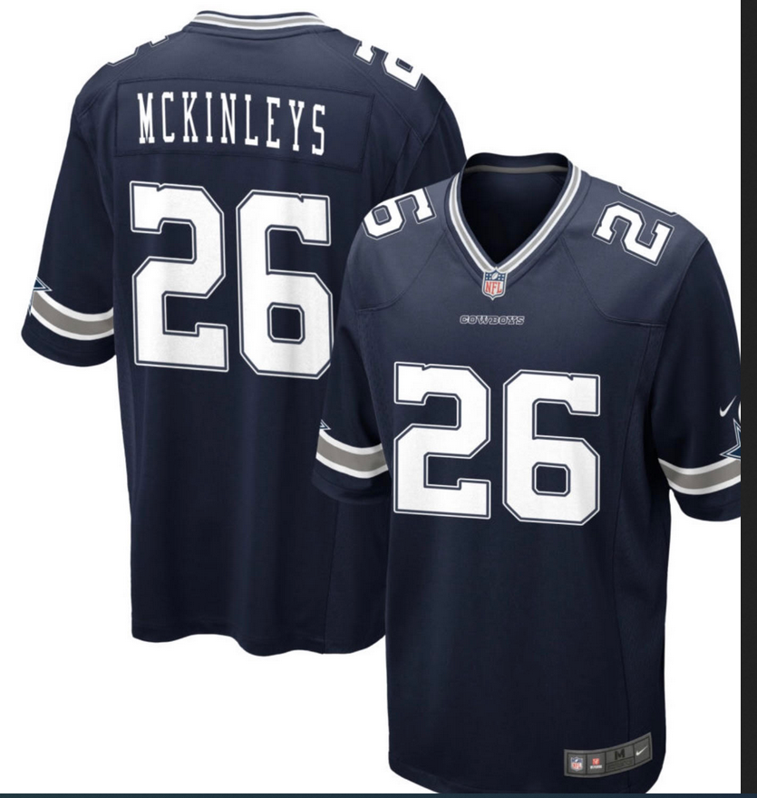 Men 2026 Dallas Cowboys #26 Mckinleys Blue Nike NFL Jersey 0605001->->NFL Jersey